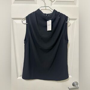 FEW MODA Black Sleeveless Dressy Blouse.